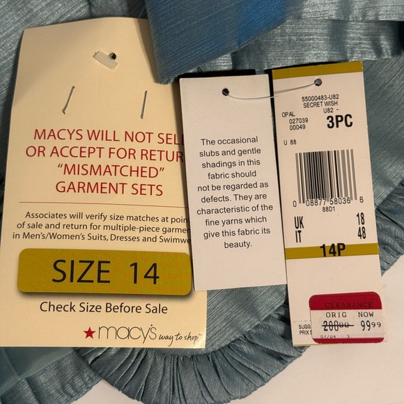 NWT Kasper Women’s 3 Piece Skirt Set Size 14 Petite Turquoise/Light Green - Picture 7 of 16